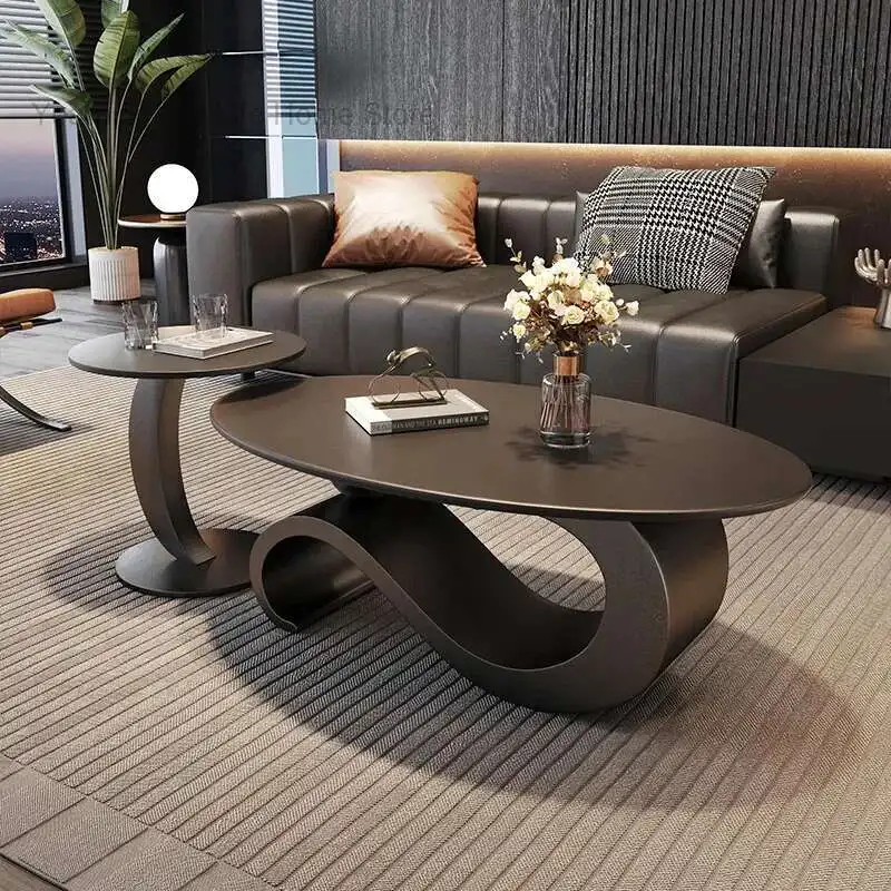 

Italian Luxury Coffee Table Oval Art Modern Minimalist Living Room Household Side Coffee Table Corner Stolik Kawowy Furniture