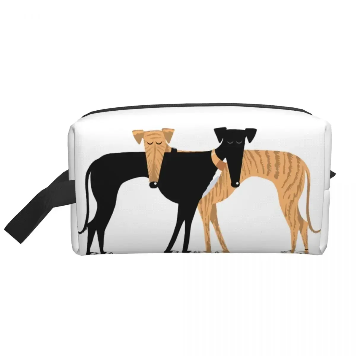 Custom Head Rest Brindle Hound Cosmetic Bag Women Cute Large Capacity Greyhound Dog Makeup Case Beauty Storage Toiletry Bags Box