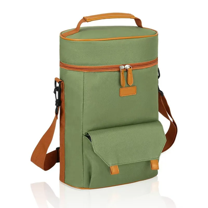 حقيبة النبيذ الأحمر الأكثر مبيعًا عبر الحدود حقيبة عزل حراري مبردة محمولة قابلة للطي