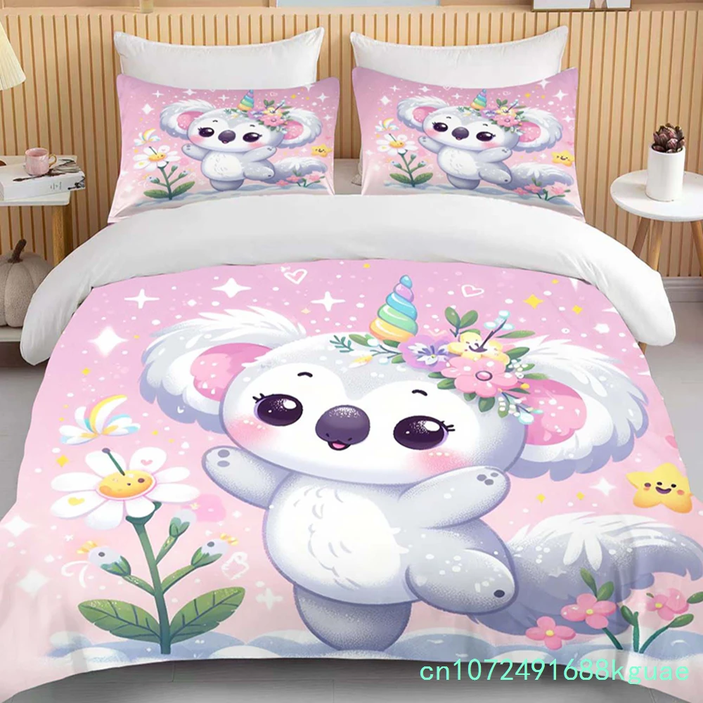 10 사이즈 만화 코알라 프린트 3종 1개 이불 커버 - Home Textiles Bedding 리뷰 및 가격