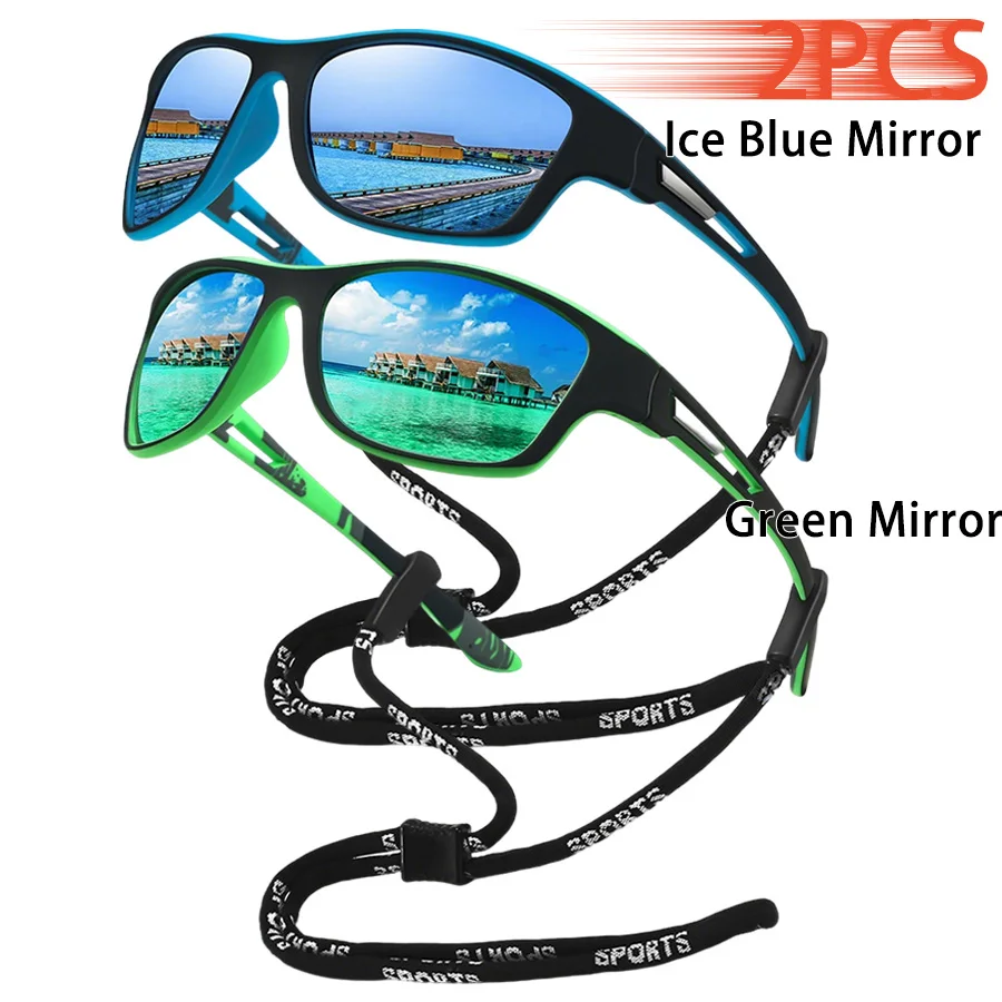 Tarnmuster-Mode-Sonnenbrille für Autofahren, Angeln, Radfahren, Sport, Herren und Damen, Laufen, Bergsteigen, Sport-Sonnenbrille mit Kette – Detail 18