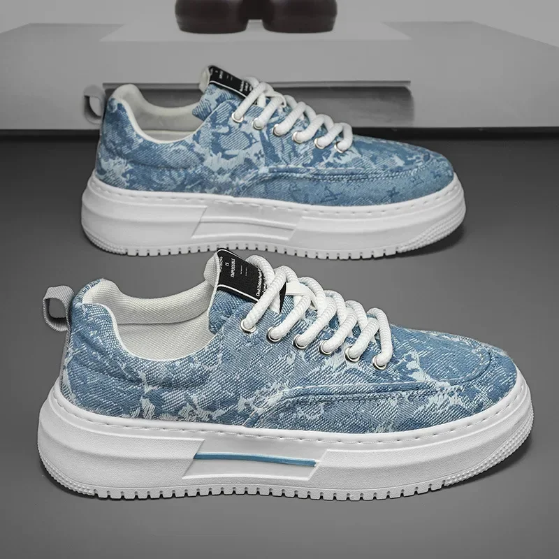 

New-style Casual Sneakers for Men, Ethnic Style Board Shoes with Fashionable Fabric, Breathable, Thickened Cushioned Insole