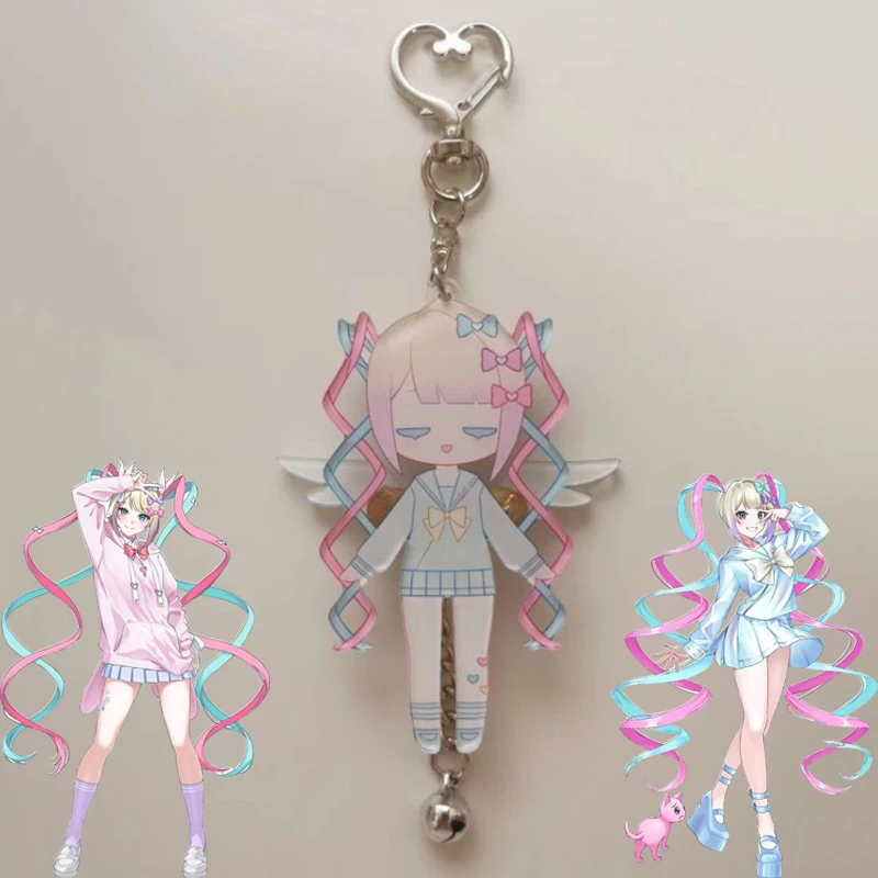 Game NEEDY GIRL OVERDOSE KAnge Cosplay Keychain Kawaii Acrylic Keyring Bell Pendant Key Chain Bag Accessories Prop