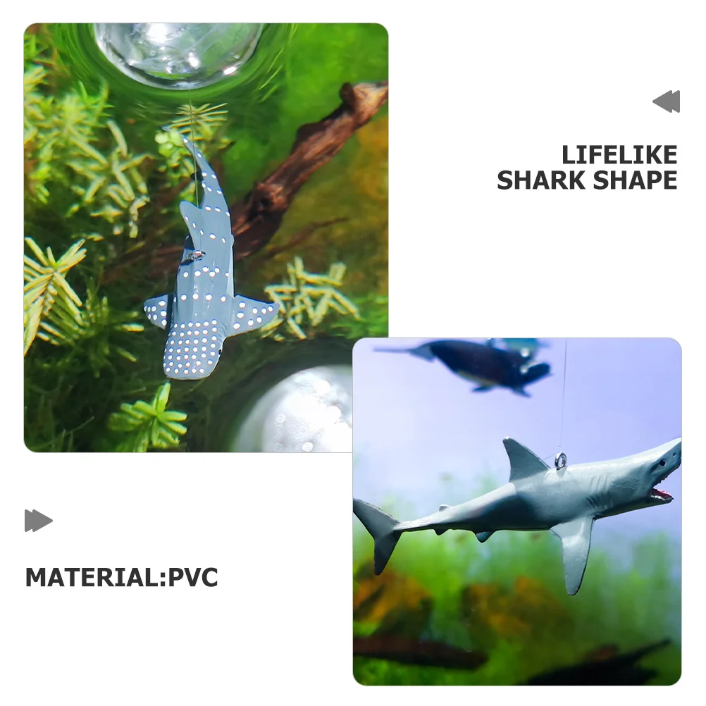 

3pcs Floating Shark Decoration For Fish Tank Aquarium Lifelike Marine Animal Ornament Adjustable Water Level Control Aquarium