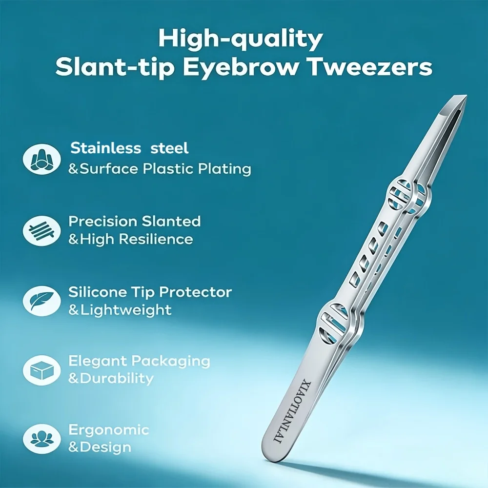 Pearl Tower Shaped Eyebrow Tweezer With Clear Plastic Storage Box for Daily Makeup Minimalist Beauty Tool Precise Hair Clamping