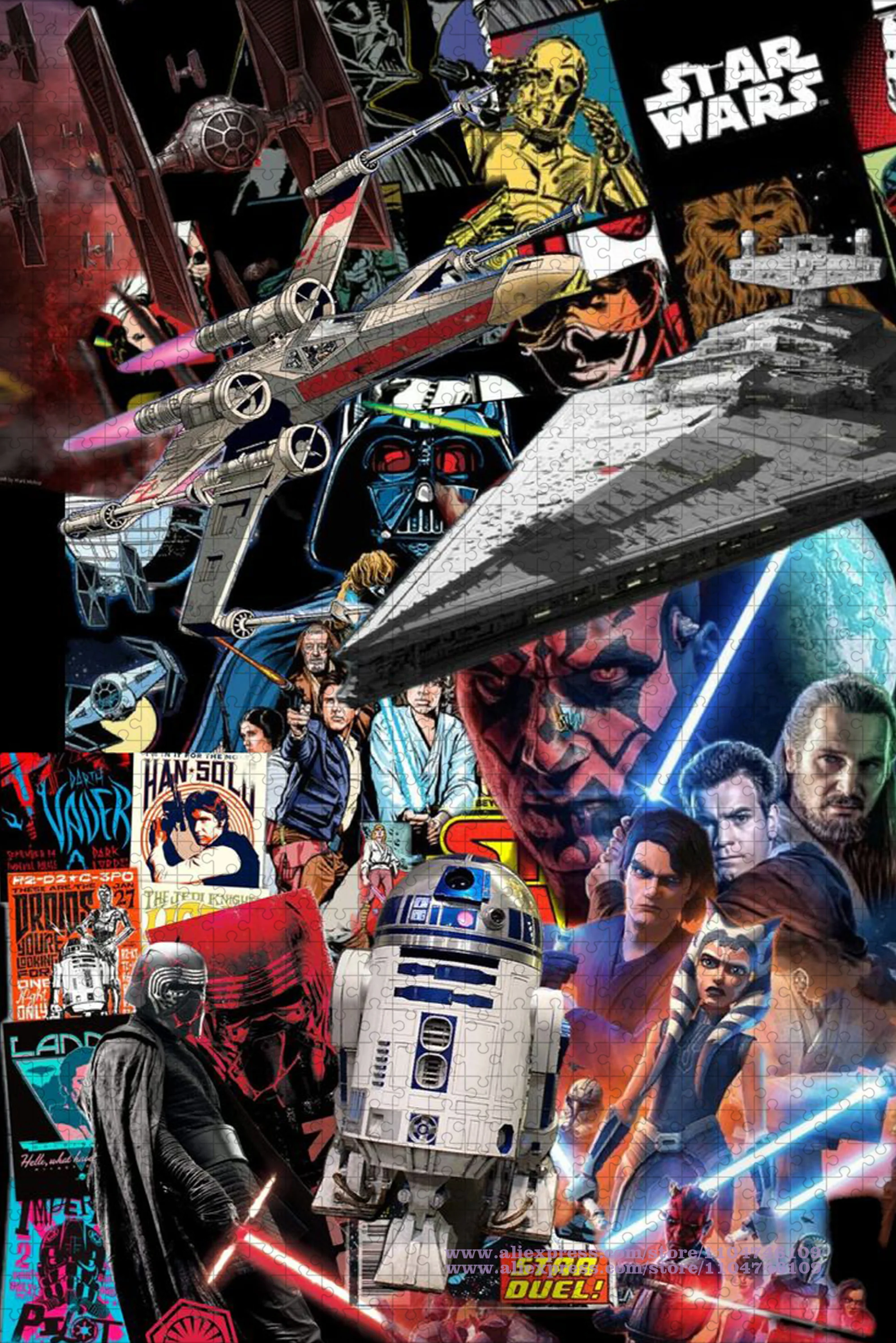 スターウォーズ パズル ジグソー 108/200/300/500/1000/1500ピース 知能パズル 誕生日/クリスマスギフト 印刷されたカラフルな箱付き