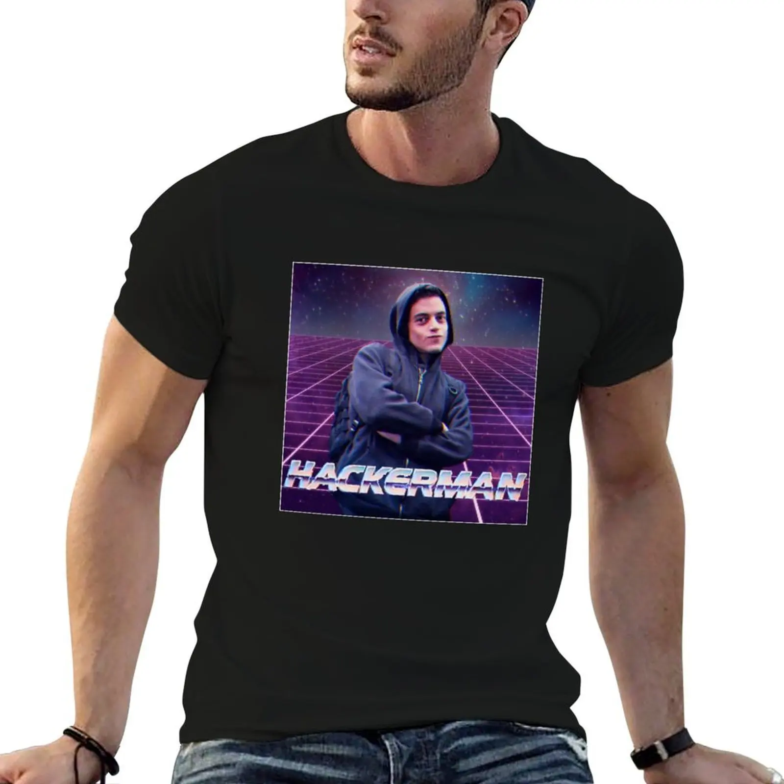 Футболка Hackerman, однотонная футболка больших размеров