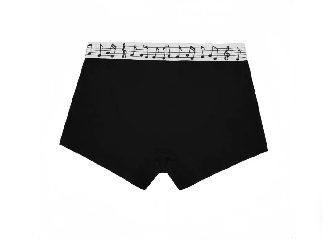 2026 New Mid-Waist Creative Music Note Flat Cotton Breathable Men's Underwear NK97