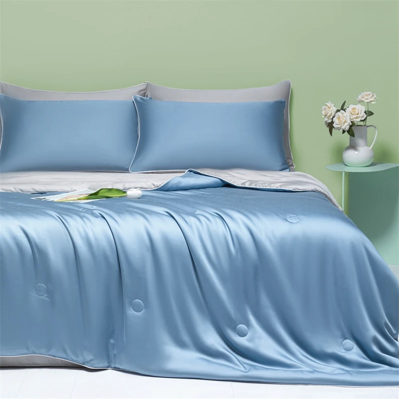 Cooling Blanket for Bed Silky Air Condition Comforter Soft Lightweight Blanket for Summer with Double Side Cold & Cooling Fabric