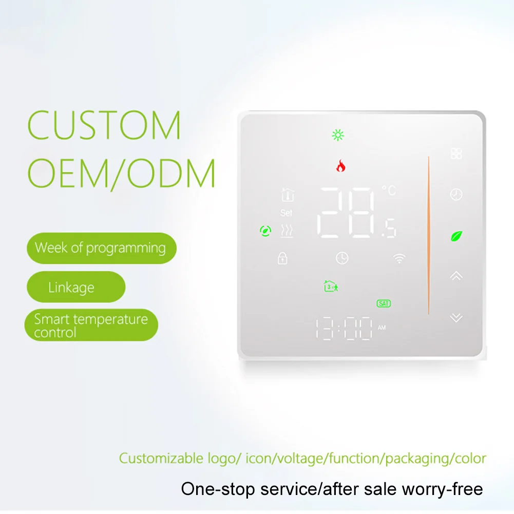 

Energy Efficient WiFi Thermostat for Water Floor Heating with Remote App Control and Programmable Heating Schedules for Home Use