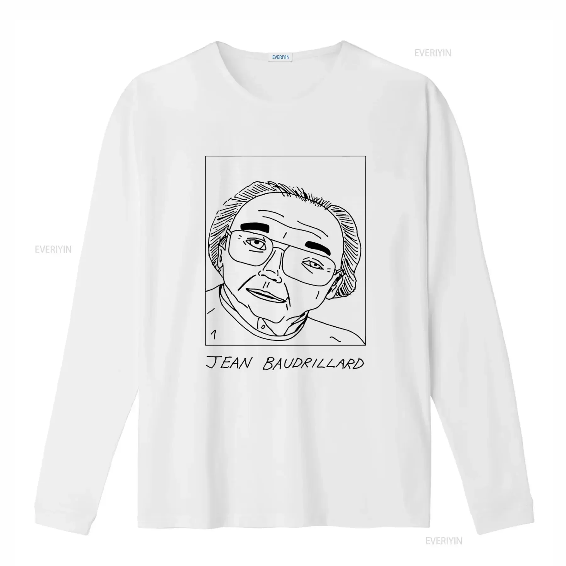 Badly Drawn Authors Jean Baudrillard T Shirt with Free Worldwide Delivery vintage Washed streetwear Top For Everyday Wear