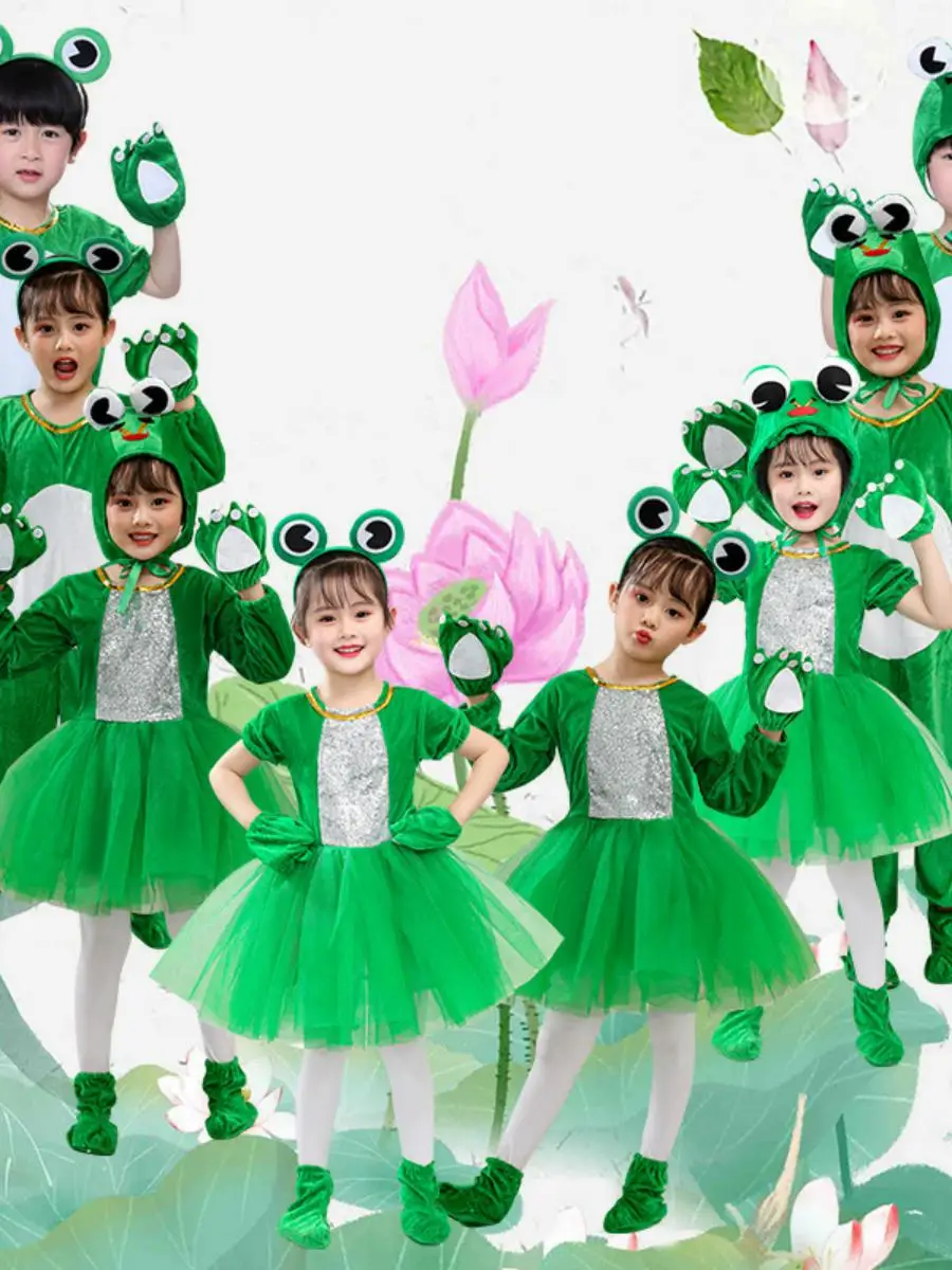 

Детский костюм лягушки для выступлений, костюм животного, маленький лягушонок ищет маму, наряд маленькой прыгающей лягушки, костюм для танцев маленькой лягушки