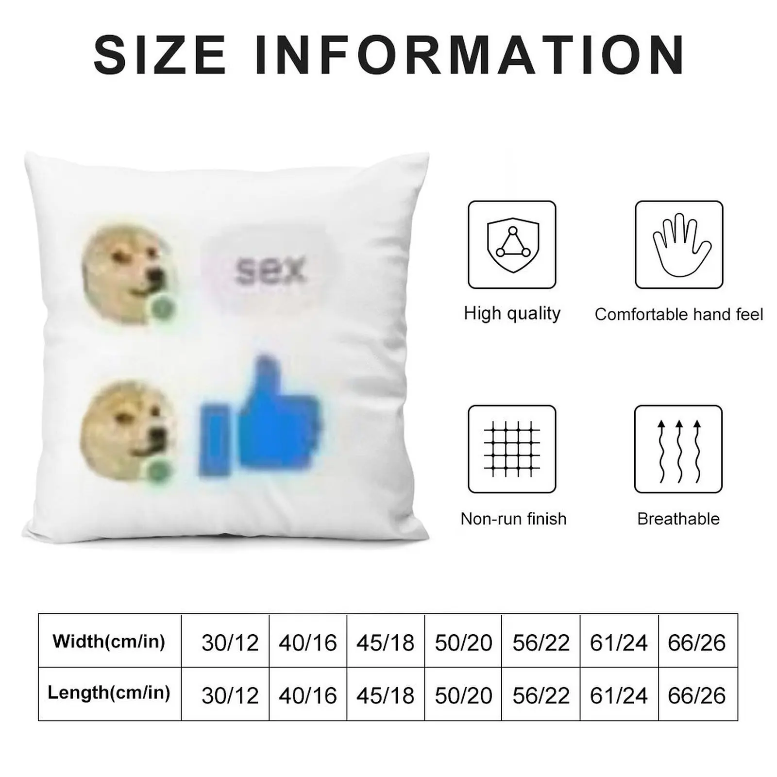 Doge sex chat image Throw Pillow Sofa Decorative Covers Pillow Case Christmas pillow