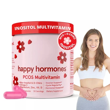 해피 호르몬 PCOS 멀티비타민, 프리바이오틱 프로바이오틱 블렌드, 미국 
