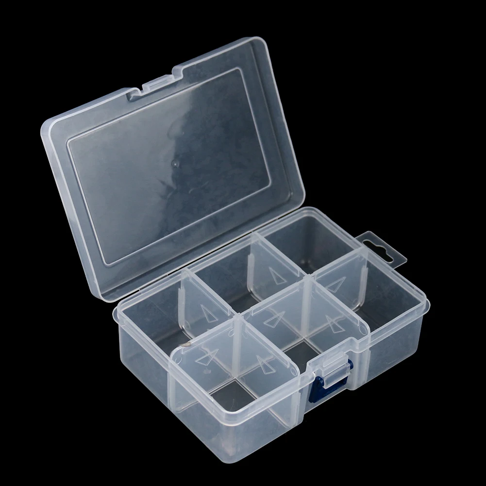 Transparent Plastic Detachable Lure Box 6 Grid Electronic Component Packag Box Jewelry Needle Thread Storage Box Household Goods