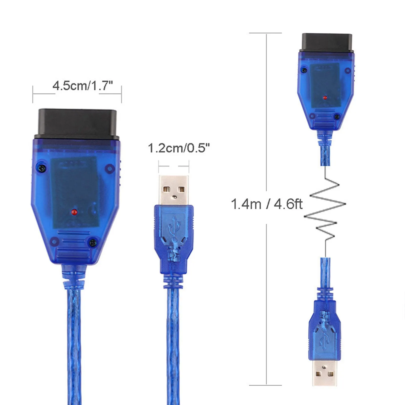 Car Diagnosis Cable USB Car Diagnosis Cable USB OBD 2 Cable Support for VCDS Software 1.4m Length USB ODBII Car Diagnosis Cable