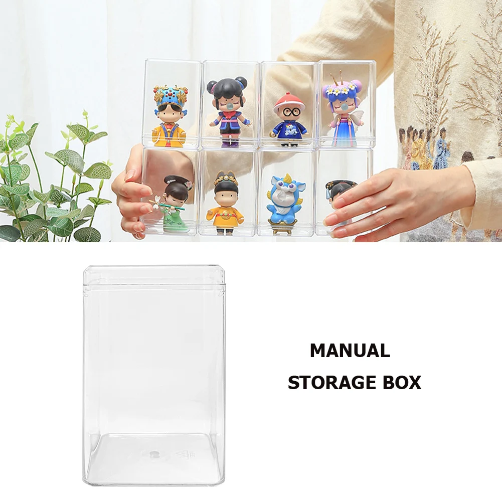 Figurines Display Case Stackable Clear Figurine Protection Box Dust-proof Clear Storage Box Free Standing for Figures Collectors