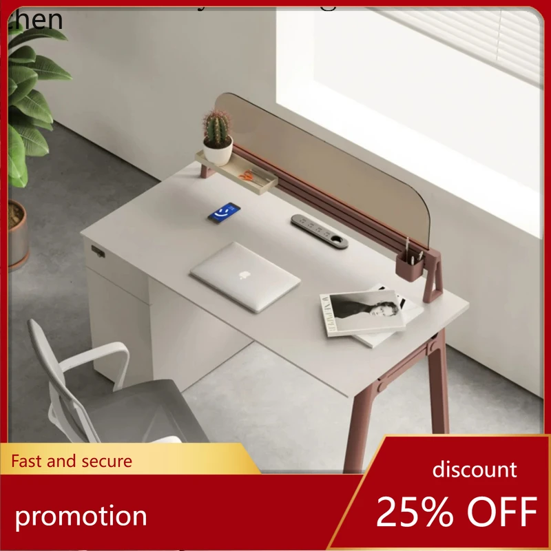 HXL Office Desk Company Staff Table Simple Modern Single Screen Station Office Furniture with Side Cabinet