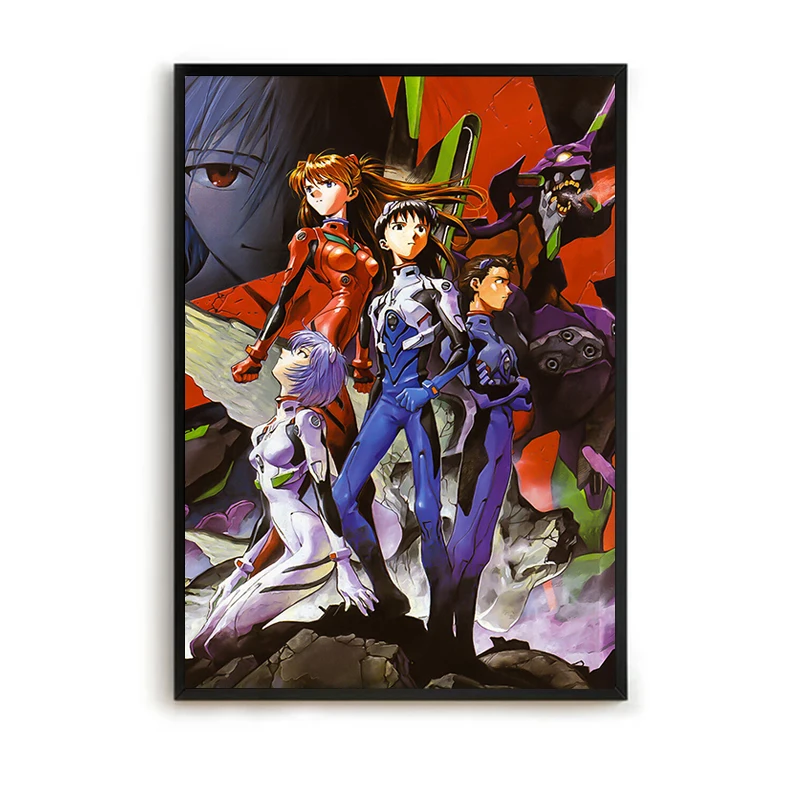 Bilibili N-Neon G-Genesis E-Evangelion Anime Poster Canvas Wall Art Mural Decorative Pictures for Living Room Bedroom Decoration