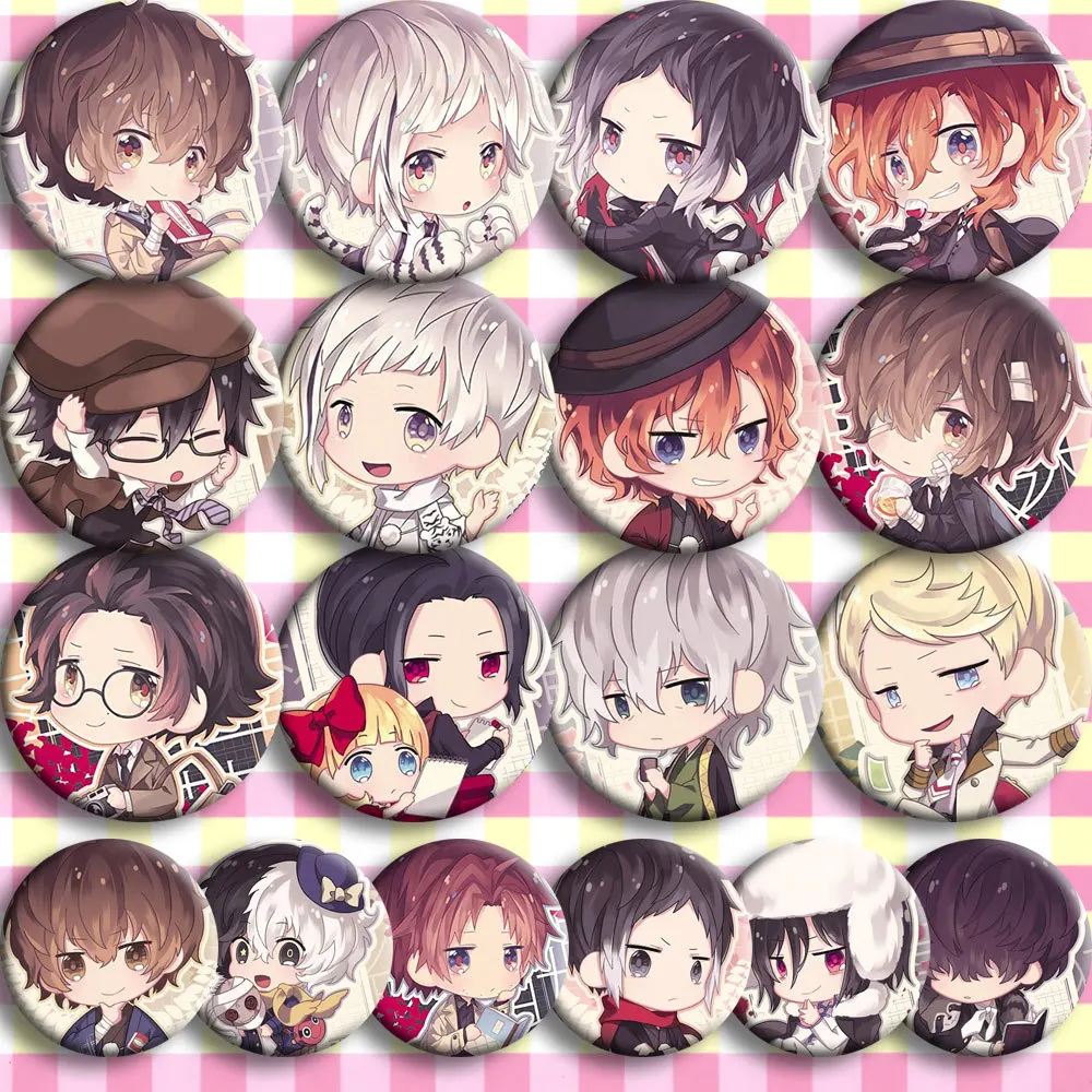 Nakajima Atsushi Edogawa Rampo Dazai Osamu Character Metal Accessories Cartoon Peripheral Badge Pin Brooch Anime Kawaii Pattern