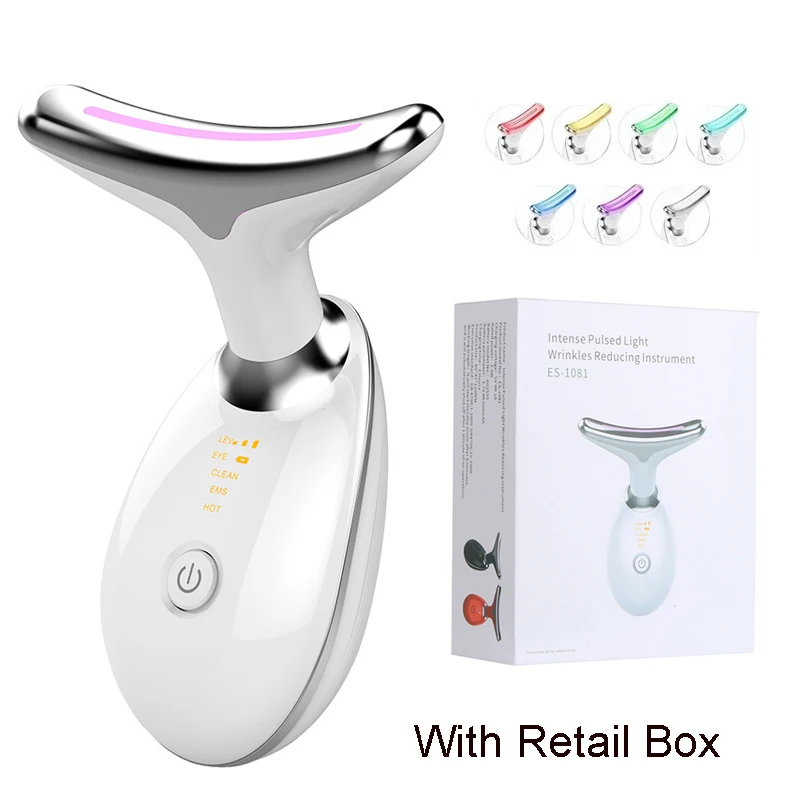 EMS-dispositivo de belleza para Estiramiento de cuello y cara, masajeador Facial, terapia de luz LED, eliminador de papada, rejuvenecimiento de la piel, estiramiento, antiarrugas