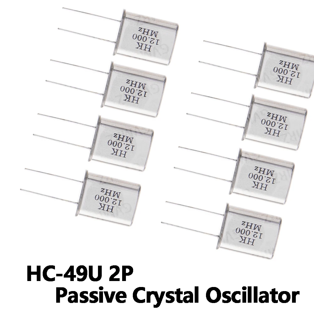 10PCS HC-49U 16MHZ 24MHZ 10MHZ  2P Passive Crystal Oscillator 12MHZ 11.0592MHZ 13.56MHZ HC-49U