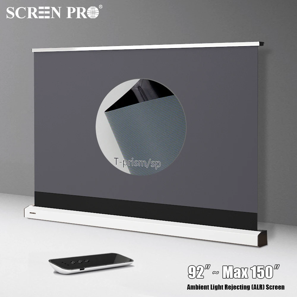 

Max 150" ALR Electric Tab Tension Floor Rising Screen Motorized Ambient Light Rejecting Screen For Ultra Short Throw Projector