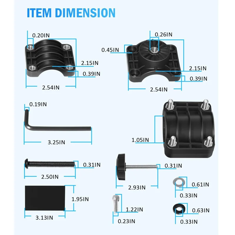 0 Degree Pole Mount Adjustable Pole Mount Fit for LiveScope Plus LVS34 & LiveScope Plus System, Replaces 010-13228-03