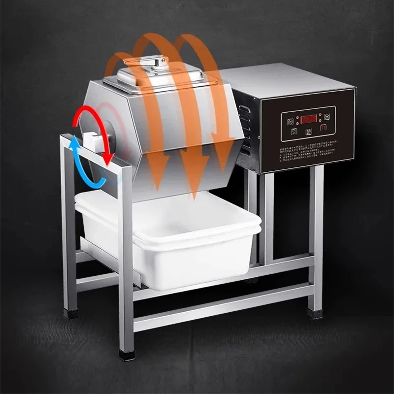 

45L Commercial Brining Machine with Vacuum Drum and Automatic Mixing for Chicken Drumstick Brining and Meat Mixing(Customized)