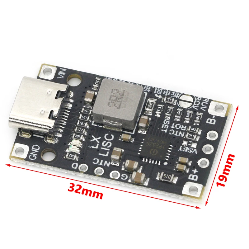 Type-C USB 2-3S BMS 15W 8.4V 12.6V 1.5A Lithium Battery Charging Boost Module With Balanced Support Fast Charge With Indicator