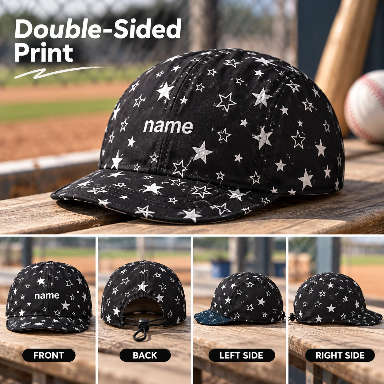 Custom Baseball Cap Personalized Double Sided Baseball Hat Small Oxford Fabric for Travel Sports Outdoor Daily Wear Team Party