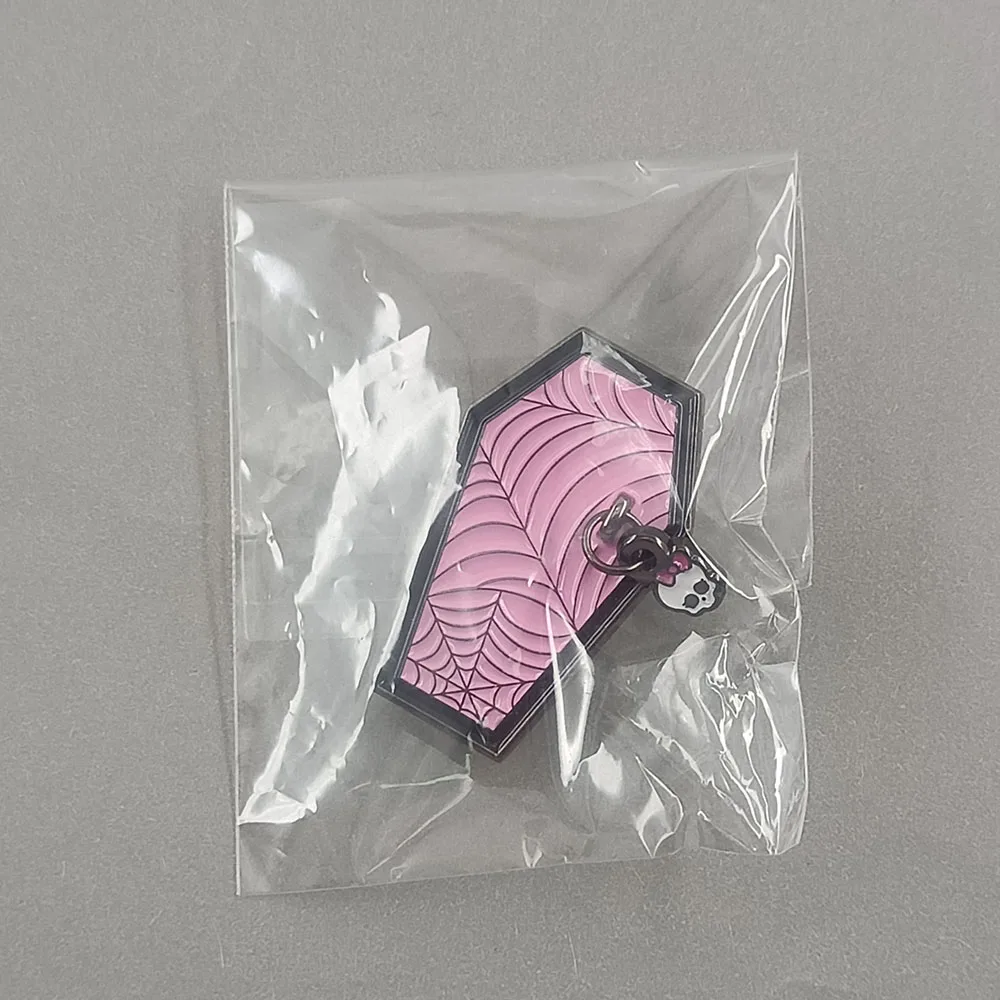 Goth Pink Sarg Spinnennetz Emaille-Pin Niedlicher Totenkopf Schleife Metallbrosche Punk-Abzeichen Taschen- und Kleidungsschmuck Geschenk für Frauen und Freundinnen – Detail 9
