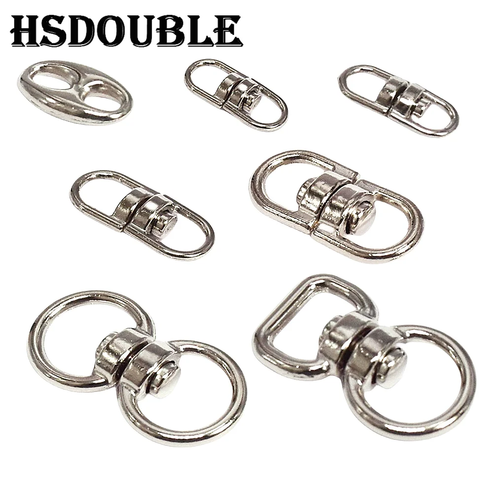 10 Pcs/Pack Silver Metal Swivel Hook Clasp Key Chains Keyrings Connectors For Lanyards Paracord Handbag Bag Parts