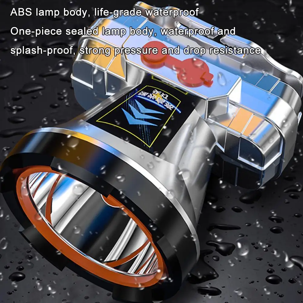 Poderoso farol led TYPE-C recarregável ao ar livre portátil faróis de acampamento noite trabalho luz emergência lâmpada pesca