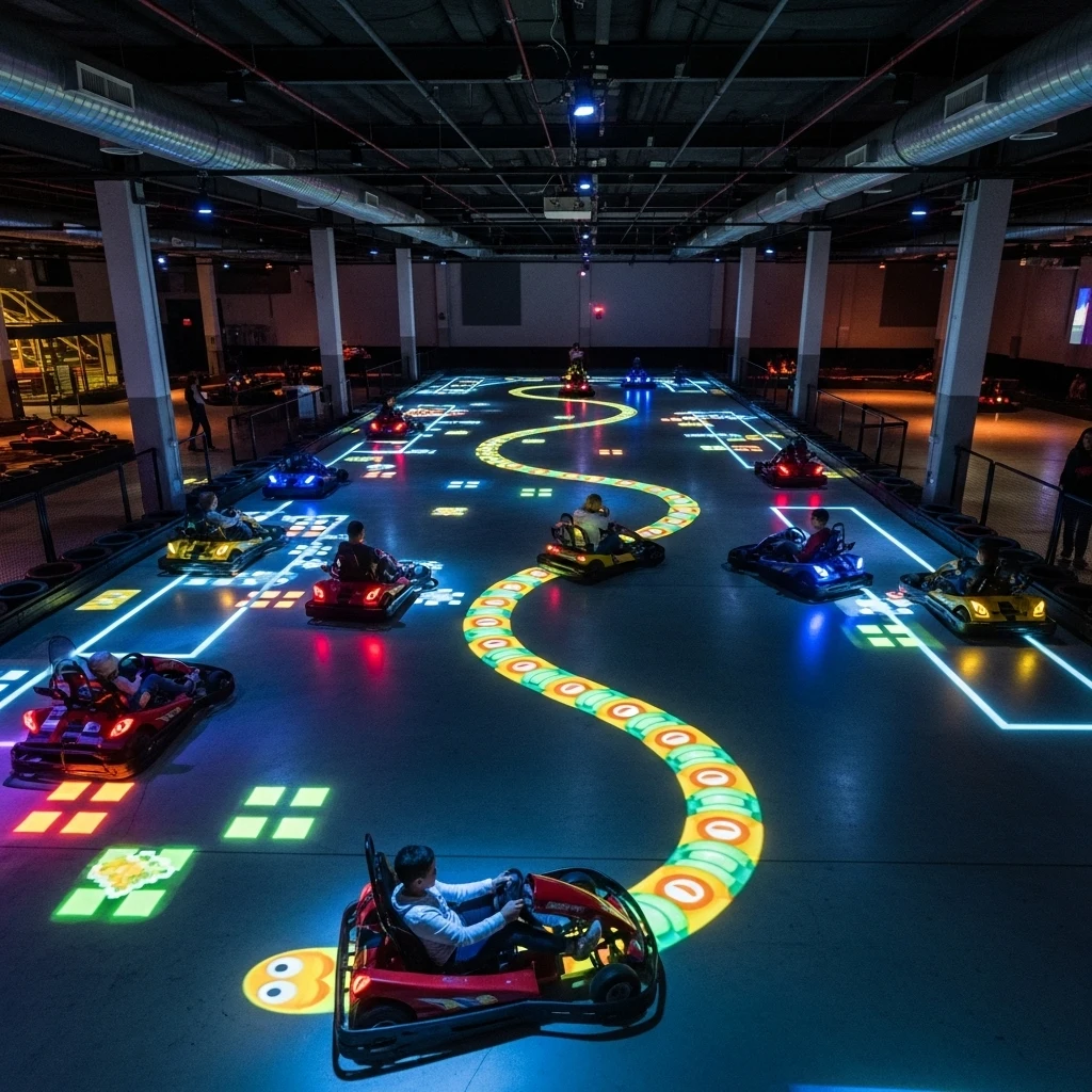 Immersive Interactive Projection Go-Kart Racing Game Indoor Electric Battle Kart for Amusement Park