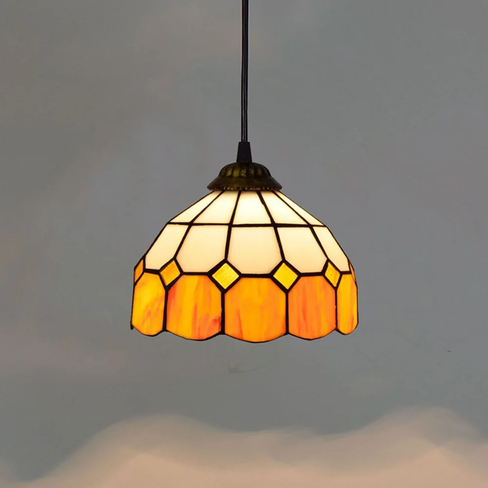 

1Pcs Yellow Retro Glass Lamp Shade European Style Lampshade Bedside Ceiling Wall Lamp Cover Glass Lampshade Housewarming Gift