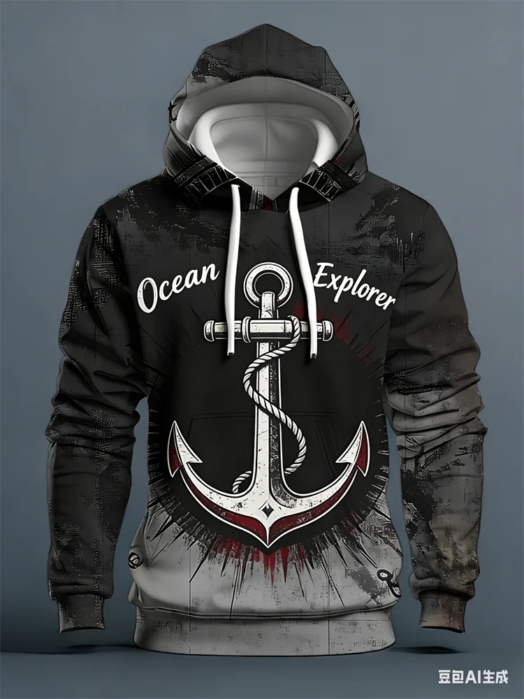 

Autumn Winter Retro Mouse Compass 3D Print Men's Hoodies Leisure Fashion Long Sleeve Top Street Daily Loose Sweatshirts Clothing