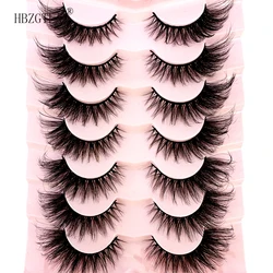 NEW 7Pairs Manga eyelashes soft fluffy lashes false eyelashes dramatic 3d mink lashes lash extension make up 3d cilios faux cils