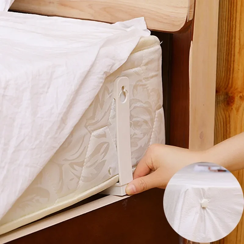 4/8Pcs No Trace Invisible Bed Sheet Clips No Pin Sheet Fasteners Anti Slip Corner Holders Mattress Straps Keep Sheets Tidy White