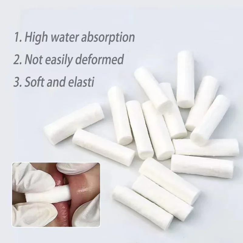 Dental Cotton Rolls for Medical Teeth Whitening Tooth Gem Cotton Roll Disposable Absorbent Hemostatic Cotton Dentist Materials