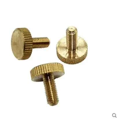 

5pcs M3 Flat Head Brass Screws Hand Twist Knurled bolts Tighten lock adjustment Copper Screw bolt 4mm-8mm length