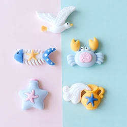 10PCS Resin Lovely Colorful Crab Bird Fish Flatback Stone Figurine DIY Embellishments Scrapbook