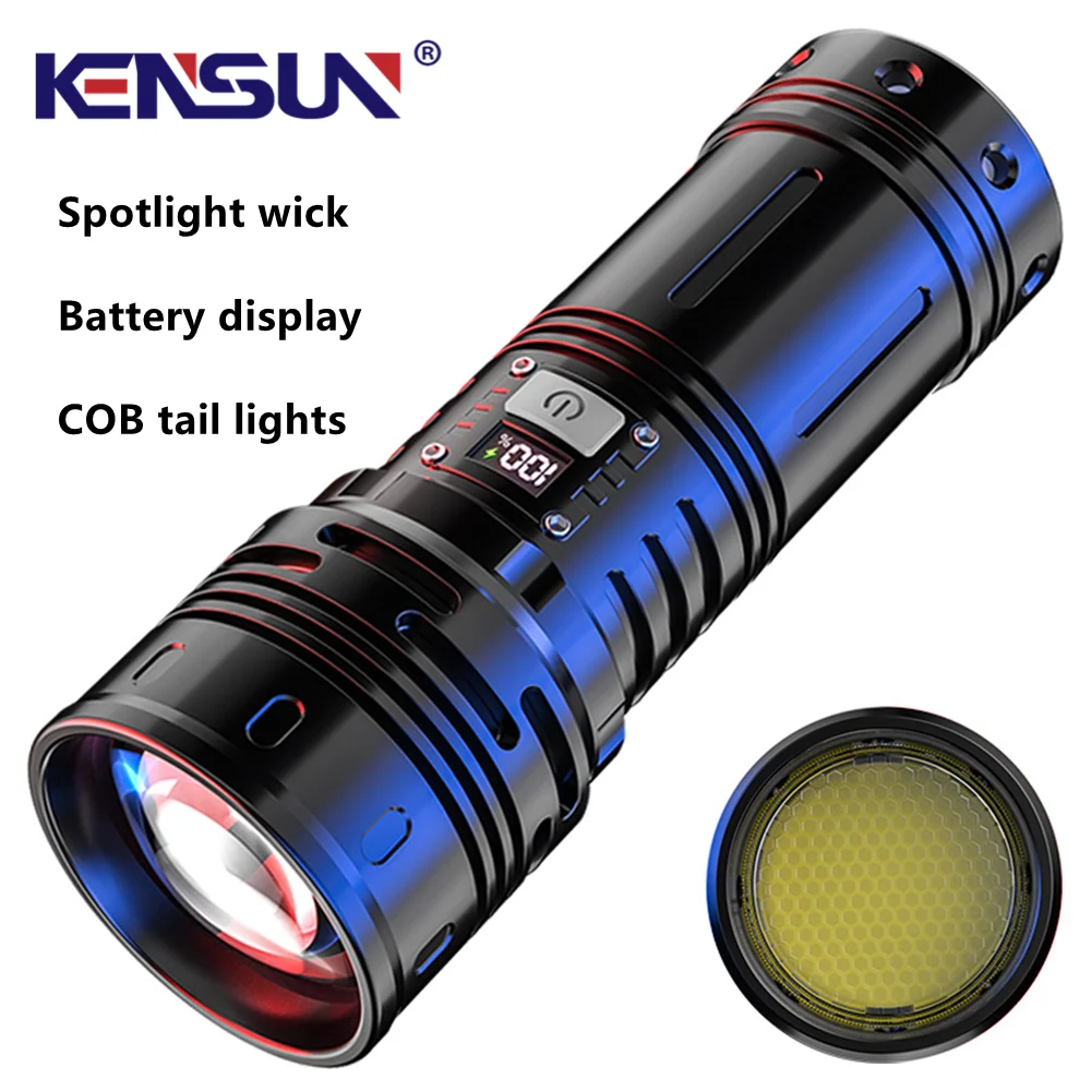 High Power LED Flashlight USB Rechargeable Tactical Torch Powerful Super Bright Lantern Zoom Aluminum Alloy Lamp 5 Modes Light