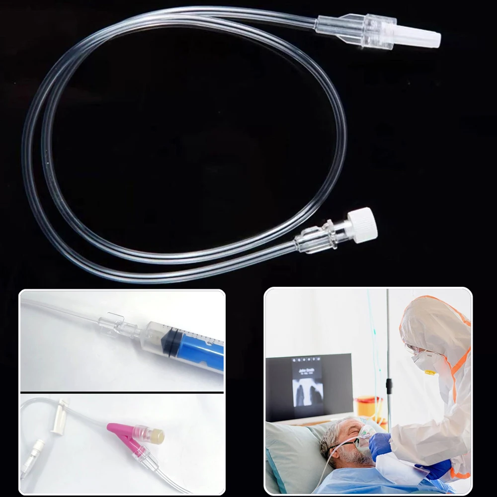 

5Pcs Disposable Sterile Infusion Extension Tube Disposable Infusion Connecting Tube 30cm 50cm 100cm 150cm Strip for Syringe