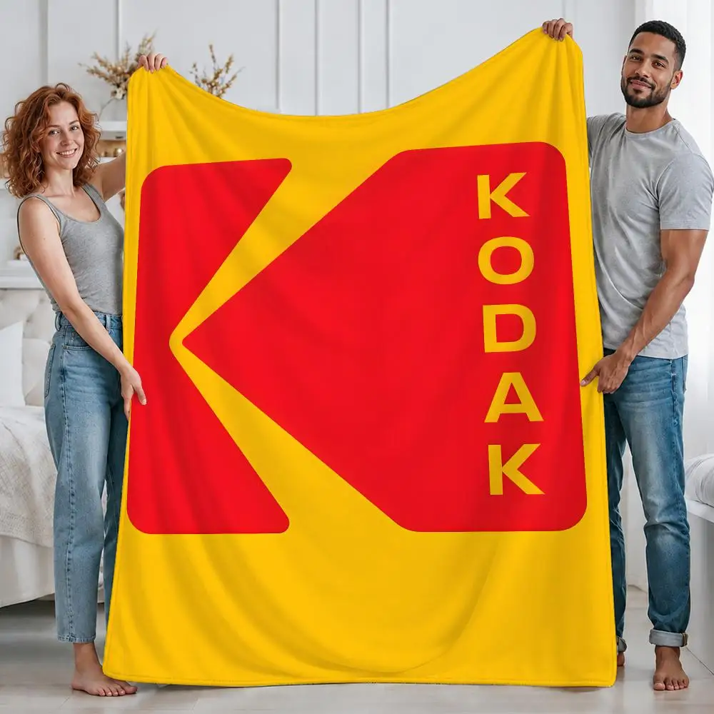 Classic Brand Kodak Throw Custom Printed Flannel Fleece Blanket for Sofa Bed Office Travel & Camping