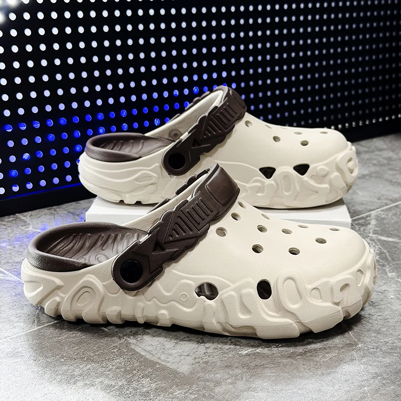 Mens Sandals 2026 New Design Summer Shoes for Men Casual Clogs Thick-bottom Anti-slippery Garden Shoes Outdoor Fashion Slippers