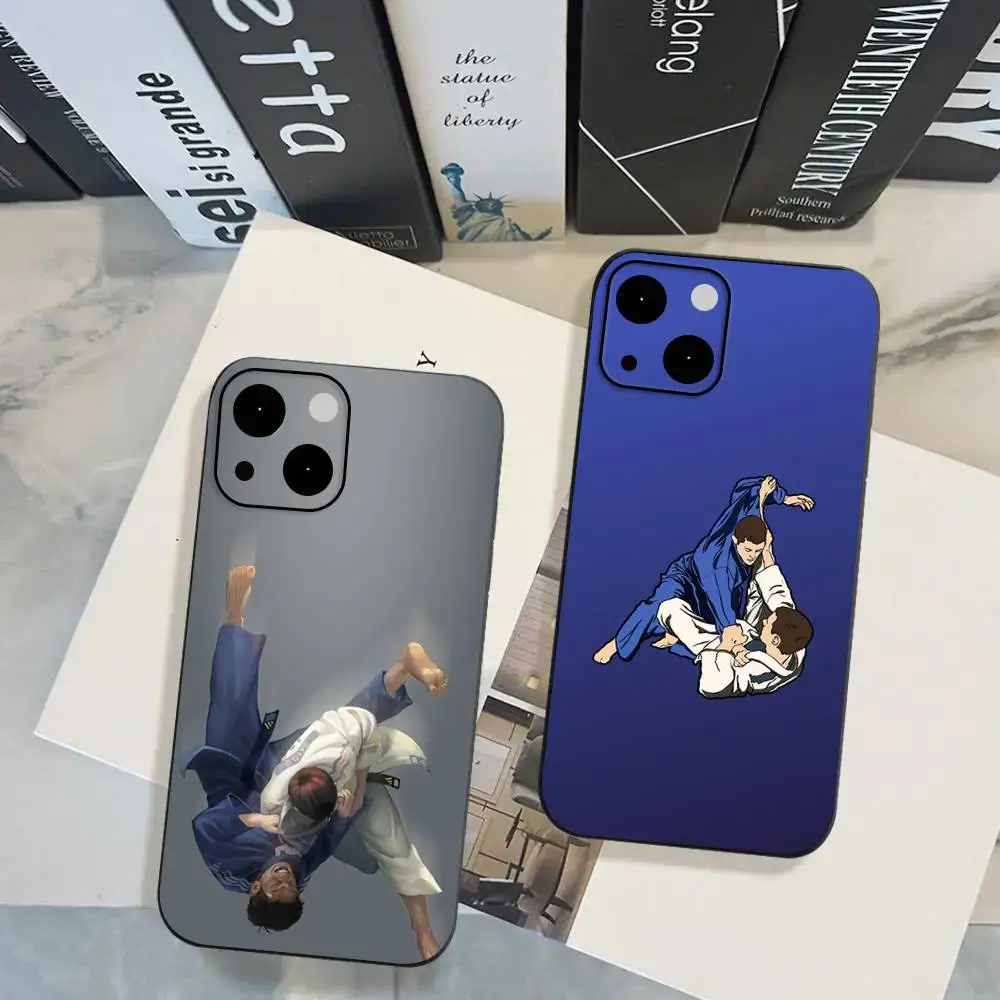 1pc Jujitsu Judo Phone Case Black Silicone Soft Shell For IPhone 17 16 15 14 13 12 11 Air Pro Max Plus