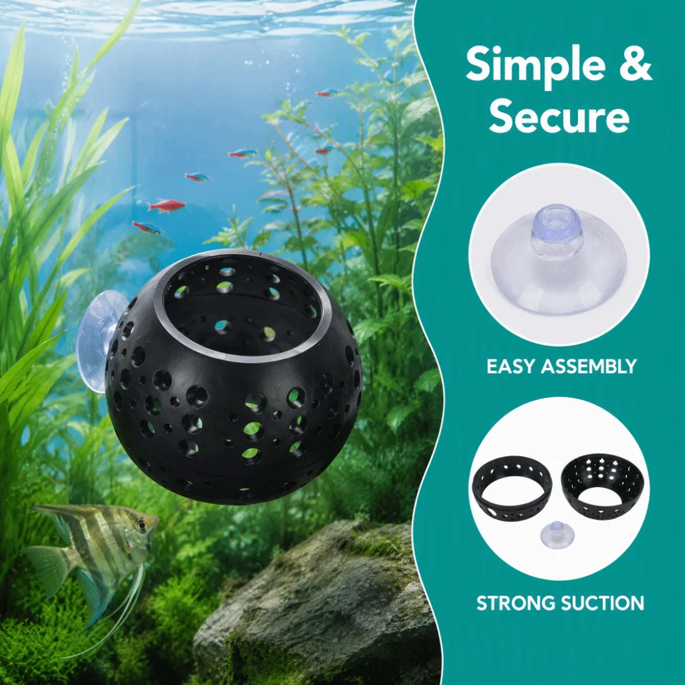 1 set of 3 Suction Cup Mounted Aquarium Fish Cave Hollow Design Multi Functional Fish Tank Decoration Water Circulation Holes