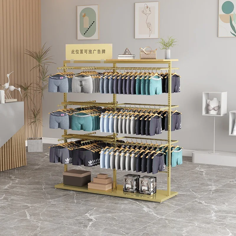 Men's cardboard underwear display rack Floor-to-ceiling underwear store Nakajima rack Up and down adjustment bra