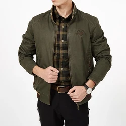DIMUSI Autumn Men's Double-wear Military Jacket Casual Man Cotton Work Coats Fashion Men Multi-pocket Bomber Jackets Clothing